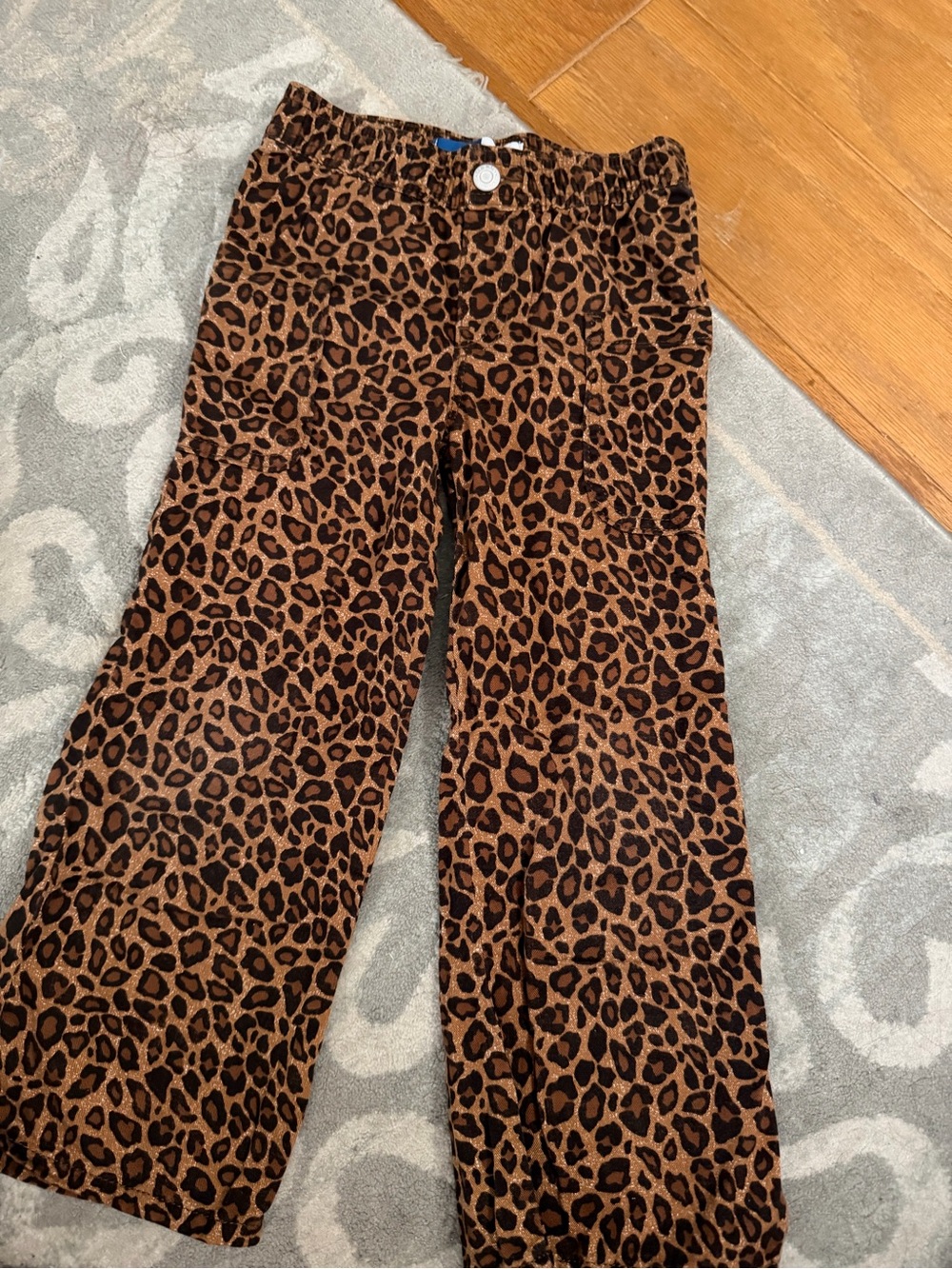 Girls Old Navy Leopard Print Brown Wide Leg Pants